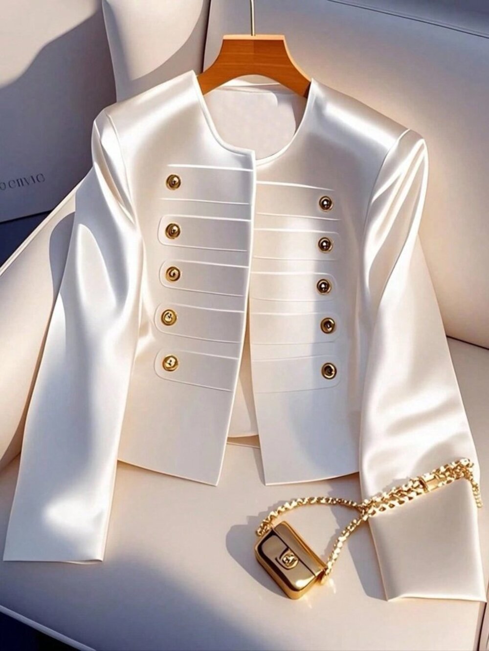 Beige Casual Women's Plain Long Sleeve Drop Shoulder Jacket